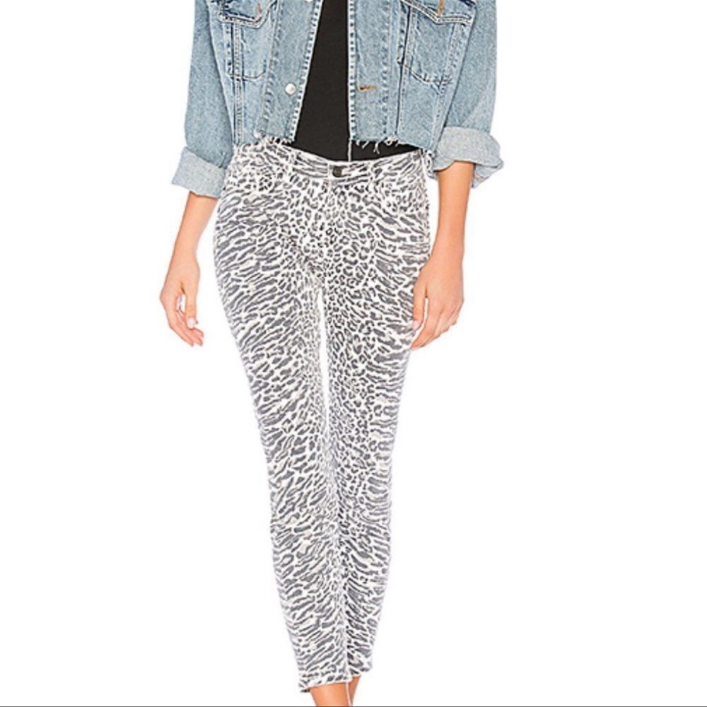 Current/Elliott Gray Leopard Stiletto Jeans size 26